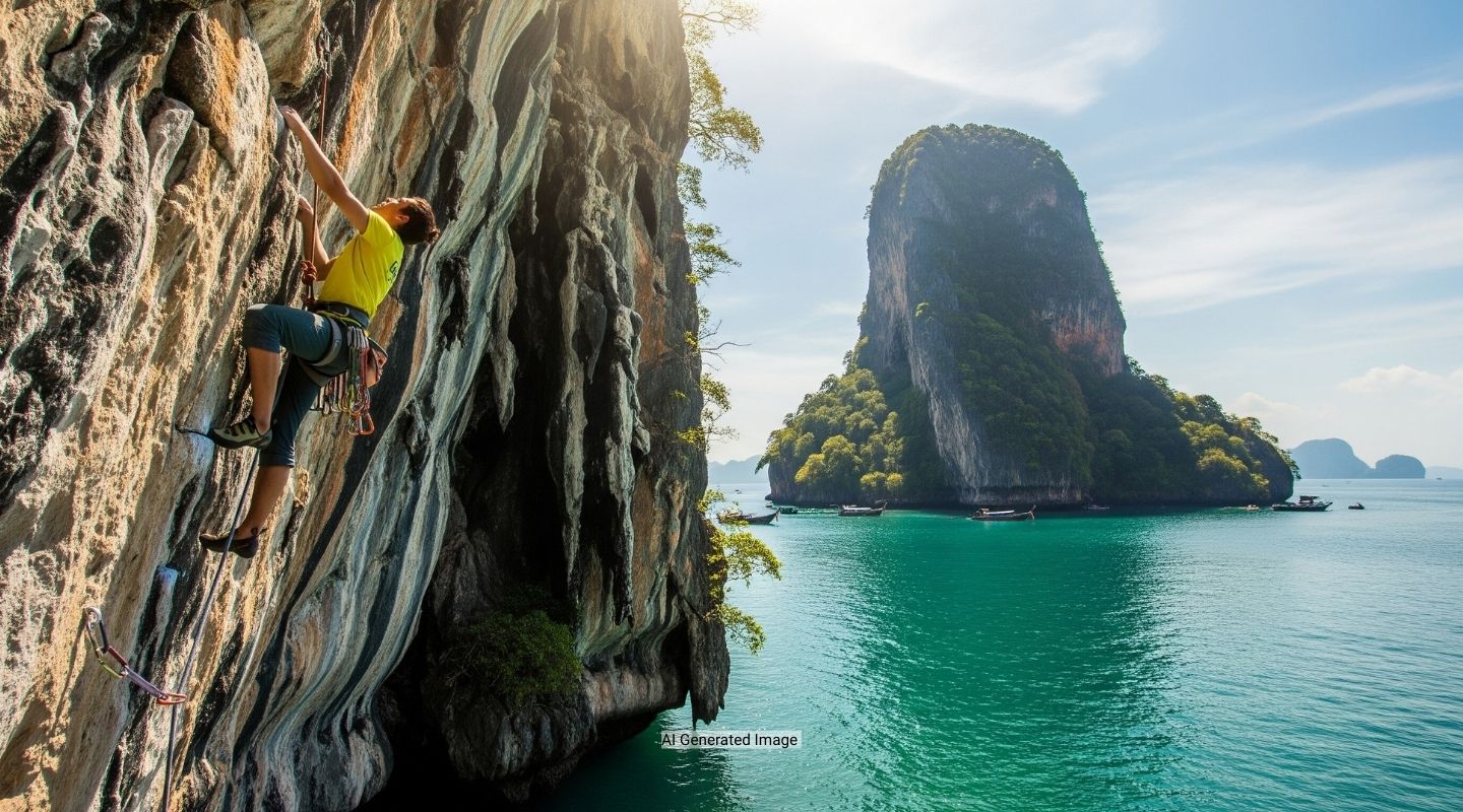 Rock Climbing at Railay Beach (Krabi)