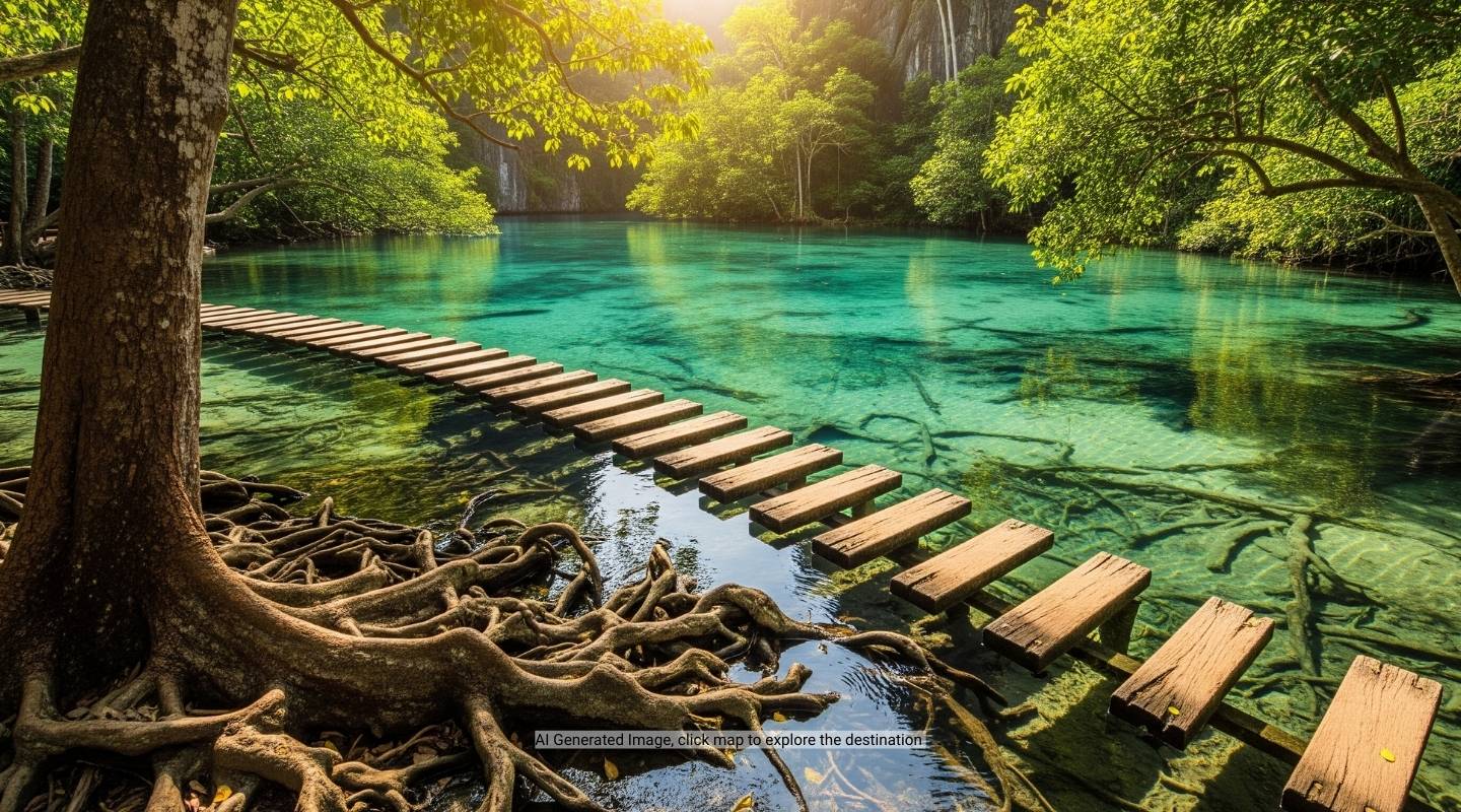 The Emerald Pool and the Blue Lagoon